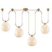 Troy Lighting Jove 4 Light 58" Wide Abstract Chandelier Patina Brass