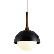 Troy Lighting Cadet 21" Wide Pendant Black / Natural Acacia