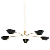 Troy Lighting Sacramento 5 Light 63" Wide Chandelier Patina Brass / Soft Black