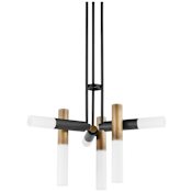 Troy Lighting Koa 6 Light 34" Wide Sputnik Chandelier Patina Brass / Soft Black