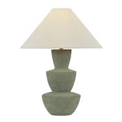 Troy Lighting Kamas 27" Tall LED Vase Table Lamp Patina Brass / Ceramic Oak Moss