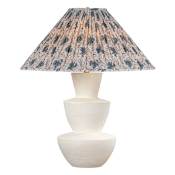 Troy Lighting Kamas 27" Tall LED Vase Table Lamp with Bloom Slate Shade Patina Brass / Ceramic Ivory Texture