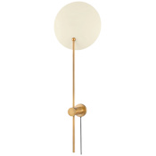 Troy Lighting Leif 31" Tall Plug-In Wall Sconce Patina Brass / Soft Sand