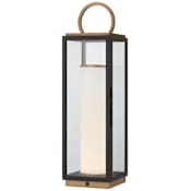 Troy Lighting Gareth 23" Tall LED Outdoor Table Lamp Patina Brass / Textured Black