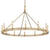 Troy Lighting Sutton 12 Light 44" Wide Taper Candle Chandelier Champagne Silver Leaf