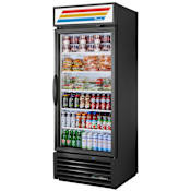 True 26 Cu. Ft. Glass Swing Door Merchandiser Refrigerator Black