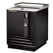 True 25 Inch Deep Well Horizontal Bottle Cooler Stainless Steel / Black