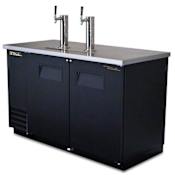 True 59 Inch Wide 2 Keg Direct Draw Beer Dispenser Stainless Steel / Black