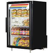True 7 Cu. Ft. Countertop Glass Door Merchandiser Refrigerator Black