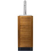 True Residential 15 Inch Wide 3.1 Cu. Ft. Panel Ready Built-In / Free Standing Single Tap Kegerator with Color Adjustable LED Lighting Panel Ready