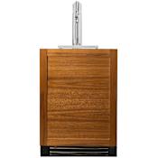 True Residential 24 Inch Wide 5.75 Cu. Ft. Panel Ready Built-In / Free Standing Single Tap Kegerator with Color Adjustable LED Lighting and Convertible Use Panel Ready