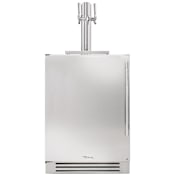 True Residential 24 Inch Wide 5.75 Cu. Ft. Built-In / Free Standing Double Tap Kegerator with Multi-Barrel Accommodations and Convertible Use Stainless Steel