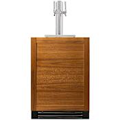 True Residential 24 Inch Wide 5.75 Cu. Ft. Panel Ready Built-In / Free Standing Double Tap Kegerator with Adaptable Multi-Use Conversion Panel Ready
