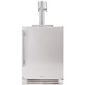 True Residential 24 Inch Wide 5.75 Cu. Ft. Built-In / Free Standing Double Tap Kegerator with Multi-Barrel Accommodation Stainless Steel