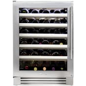 True Residential 24 Inch Wide 45 Bottle Capacity Built-In Wine Cooler with Door Lock and LED Lighting Stainless Steel