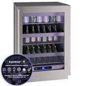 U-Line 5 Class 24 Inch Wide 5.2 Cu. Ft. Compact Freezerless Refrigerator with BrightShield Stainless Steel