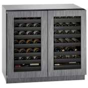 U-Line 36 Inch Wide 62 Bottle Capacity Undercounter Glass Door Wine Cooler from the 3000 Series Panel Ready Glass Frame