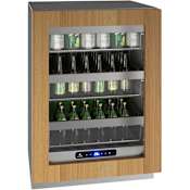 U-Line 24 Inch Wide 5.2 Cu. Ft. Compact Refrigerator with Variable Speed Compressor Panel Ready Glass