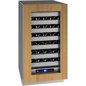 U-Line 18 Inch Wide 35 Bottle Capacity Built-In or Free Standing Wine Cooler with Reversible Hinging Panel Ready Glass