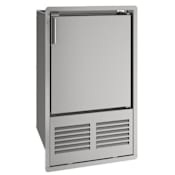 U-Line Marine Collection 16 Inch Wide 12 Lbs. Capacity Built-In / Free Standing Ice Maker with 23 Lbs. Daily Ice Production and Flush Door Stainless Steel