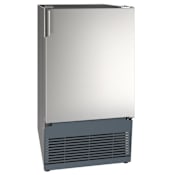 U-Line Global 230v Collection 15 Inch Wide 25 Lbs. Capacity Built-In / Free Standing Ice Maker with 25 Lbs. Daily Ice Production and Full-Wrap Door Stainless Steel
