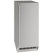 U-Line Outdoor Collection 15 Inch Wide 25 Lbs. Capacity Built-In / Free Standing Ice Maker with 55 Lbs. Daily Ice Production Stainless Steel