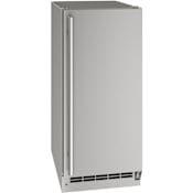 U-Line 15 Inch Wide 3.1 Cu. Ft. Compact Refrigerator Stainless Steel Solid