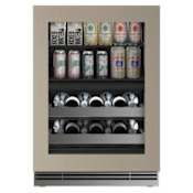 U-Line Home 24 Inch Wide 14 Bottle Capacity and 126 Can Capacity Energy Star Certified Panel Ready Dual Zone Wine and Beverage Cooler Integrated Frame