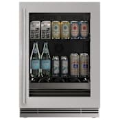 U-Line Home 24 Inch Wide 14 Bottle Capacity and 168 Can Capacity Energy Star Certified Wine and Beverage Cooler Stainless Frame