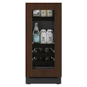 U-Line Seamless 15 Inch Wide 6 Bottle Capacity and 54 Can Capacity Energy Star Certified Panel Ready Wine and Beverage Cooler with BrightShield Technology Integrated Frame