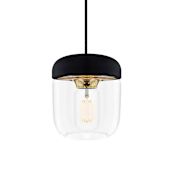 UMAGE Acorn 5.5" Wide Single Light LED Pendant Polished Brass with Black Canopy