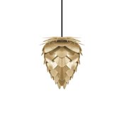 UMAGE Conia 12" Plug-In Pendant in Brushed Brass Brushed Brass with Black Base
