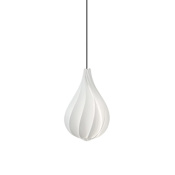 UMAGE Alva Single Light 9-5/8" Wide Plug-In Pendant White with Black Cord