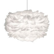UMAGE Eos 14" Feather Pendant in White White with Black Swag