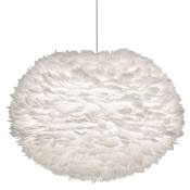 UMAGE Eos 26" Feather Pendant in White White with Black Canopy