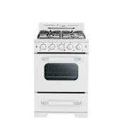 Unique Appliances Classic Retro 24 Inch Wide 2.9 Cu. Ft. Free Standing Gas Range Marshmallow White
