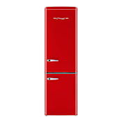 Unique Appliances Classic Retro 22 Inch Wide 8.7 Cu. Ft. Energy Star Certified Bottom Freezer Refrigerator with Wine Rack Candy Red