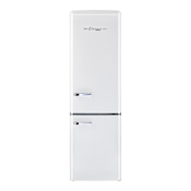 Unique Appliances Classic Retro 22 Inch Wide 8.7 Cu. Ft. Energy Star Certified Bottom Freezer Refrigerator with Wine Rack Marshmallow White