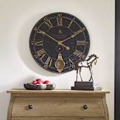 Uttermost Bond Street French Vintage London 18" Round Wall Clock with Roman Numerals Weathered