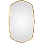 Uttermost Duronia 22" W x 36" H Oval Metal Framed Accent Mirror Gold