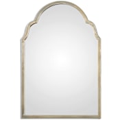 Uttermost Brayden 20-1/8" W x 30-1/8" H Arched Framed Accent Mirror Oxidized Silver Champagne