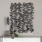 Uttermost 34 Inch x 40 Inch Skipping Stones Iron Dimensional Wall Art by Jim Parsons Charcoal