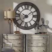 Uttermost Ronan 40" Diameter Rustic Farmhouse Quartz Movement Large Analog Wall Clock Rustic Bronze