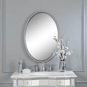 Uttermost Carolyn Kinder 22" W x 32" H Oval Framed Bathroom Mirror Brushed Nickel
