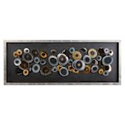 Uttermost Discs 62 Inch x 24 Inch Shadow Box by Jim Parsons Silver / Brown / Gold