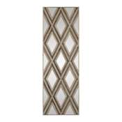 Uttermost Tahira 24" W x 72" H Rectangular Framed Accent Mirror Ivory / Gray