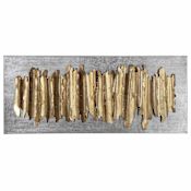 Uttermost Lev 55-1/4" x 24" Abstract Wall Sculpture Antiqued Silver Leaf / Gold