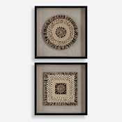 Uttermost Intertwine 24" x 24" Framed Shadow Boxes - Set of 2 Beige
