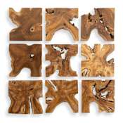 Uttermost Talia 16" x 16" Frameless Decorative Panels - Set of 9 Brown