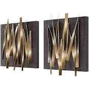 Uttermost Crosshatch 19-3/4" x 24" Frameless Decorative Panels - Set of 2 Gold